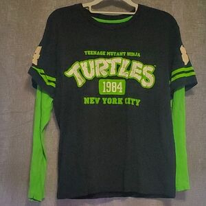 Black and Green TMNT Teenage Mutant Ninja Turtles Tee Kids 14/16